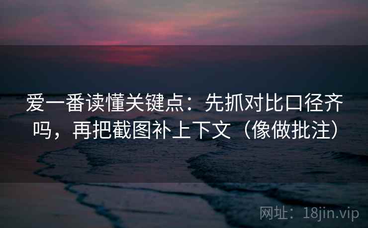 爱一番读懂关键点：先抓对比口径齐吗，再把截图补上下文（像做批注）