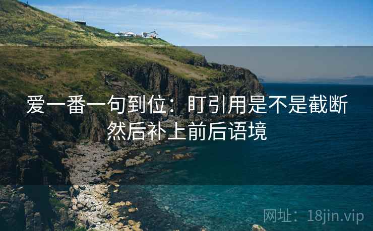 爱一番一句到位：盯引用是不是截断然后补上前后语境