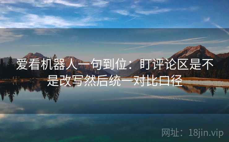 爱看机器人一句到位：盯评论区是不是改写然后统一对比口径